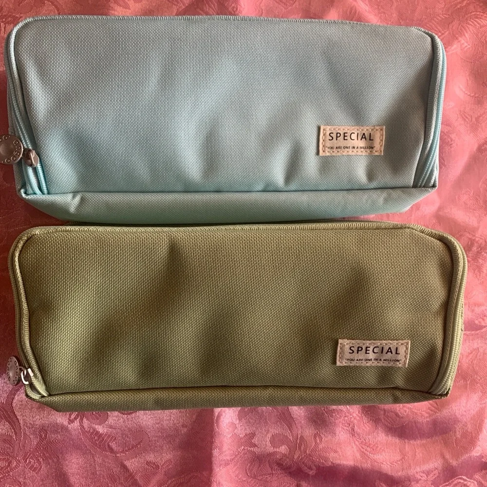 Angoo Set of 2 Pencil Cases - Blue and Green